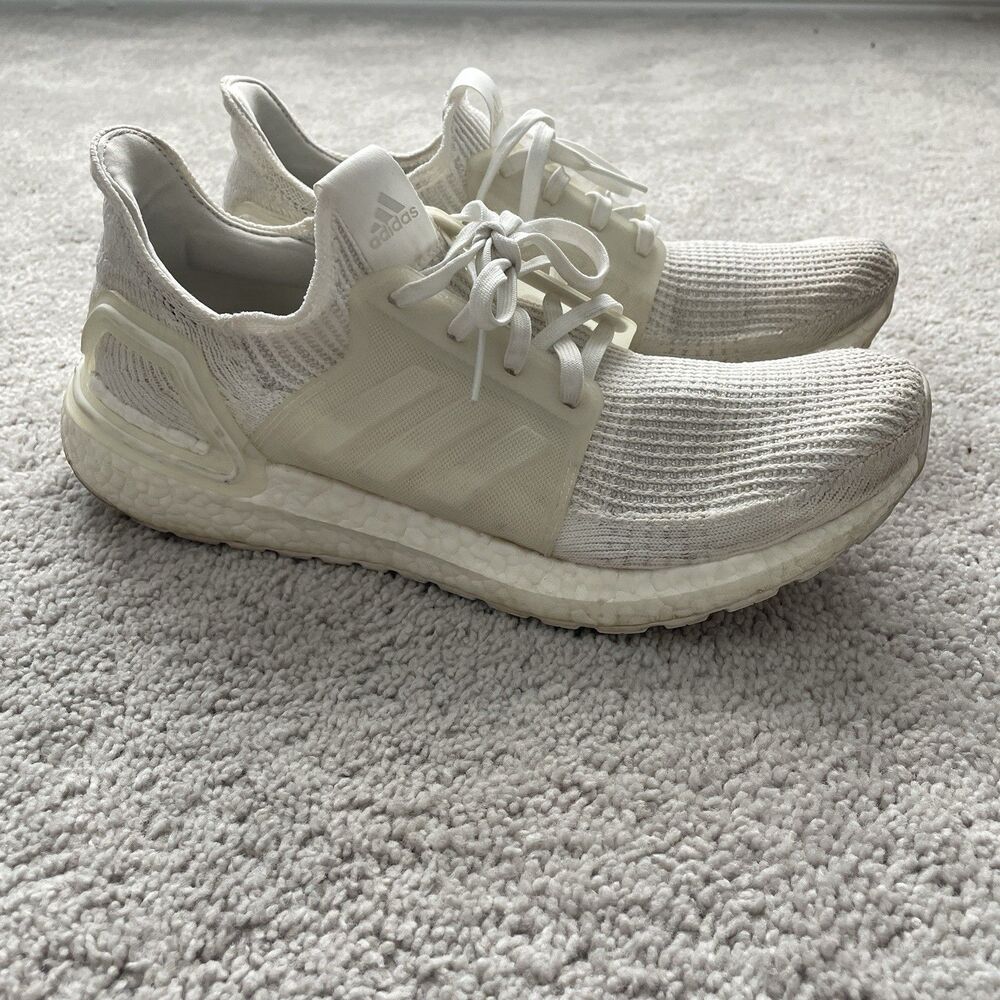 Adidas Ultraboost 19 US Men's 10.5 Running Training Sneakers Triple White G54008